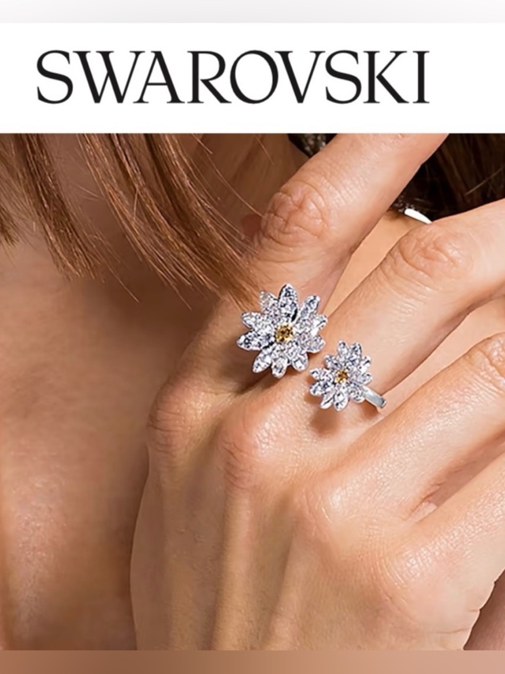 Swarovski Eternal Flower Open Ring | Size 8 - Picture 2 of 9